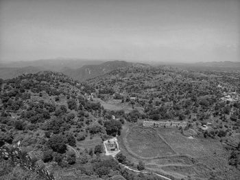 High angle view of landscape against sky