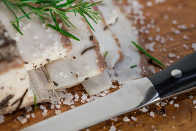 Close-up of food on table