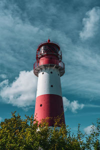 Lighthouse on the baltic sea with an overcast sky.