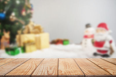 Close-up of wooden table