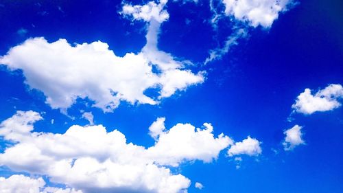 Low angle view of clouds in blue sky