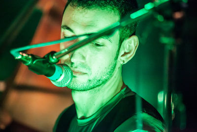 Close-up portrait of a young man