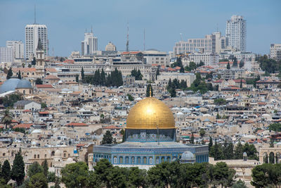 Dome of the rock, temple mount, jerusalem, israel. palestinian hamas and israeli forces clashes here