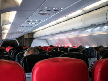 Empty seats in airplane