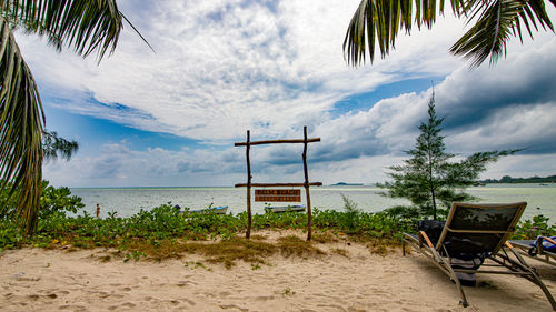 Scenic view of beach against sky