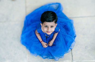 High angle portrait of boy