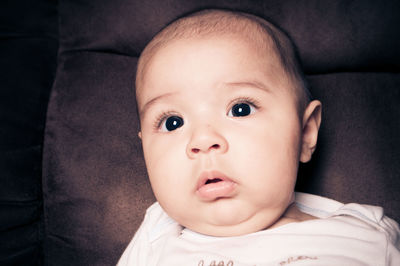 Close-up portrait of cute baby