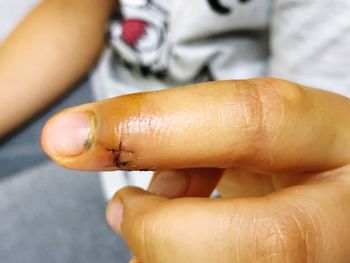 Close-up of human hand