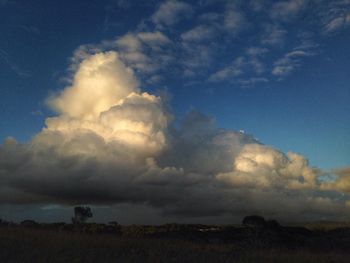 Scenic view of landscape against cloudy sky