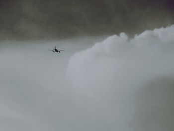 Low angle view of airplane flying in sky