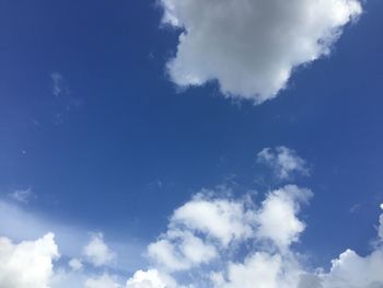 Low angle view of clouds in blue sky