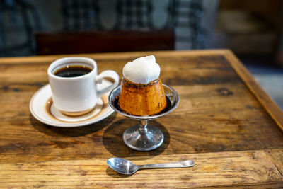 Coffee cup on table