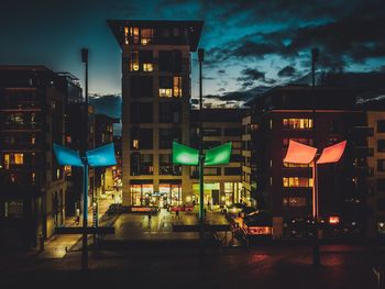 Illuminated city at night