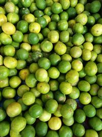 Directly above shot of limes at market stall