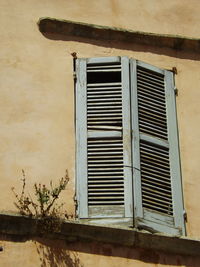 Low angle view of window on building