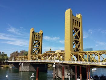 Bridge over river against sky