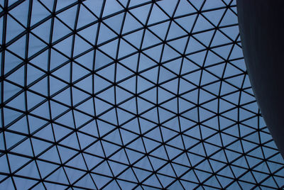 The framework of an interior glass ceiling in a public building in london, uk