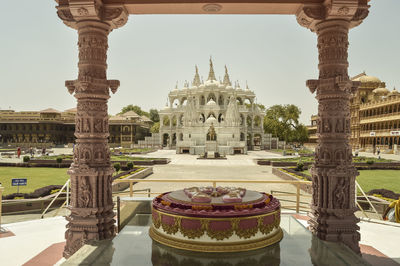 View of temple building against clear sky