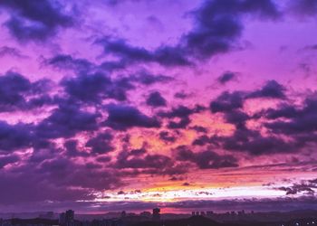 Scenic view of dramatic sky during sunset