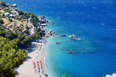 High angle view of beach