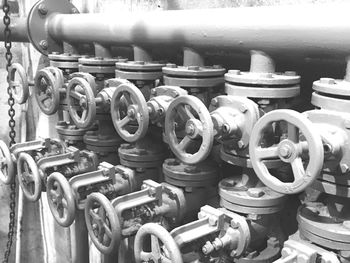 Close-up of machine part in factory