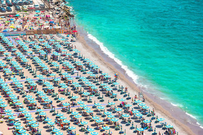 High angle view of beach