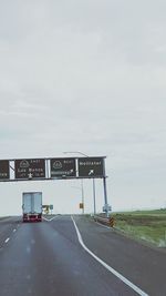 Road sign on road