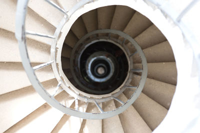 Directly below shot of spiral staircase