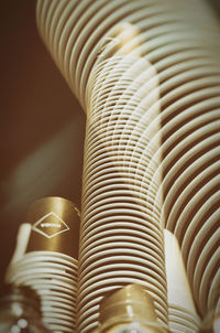 Close-up of stacked cups