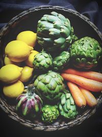 High angle view of fruits