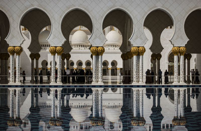 Reflection of building in water