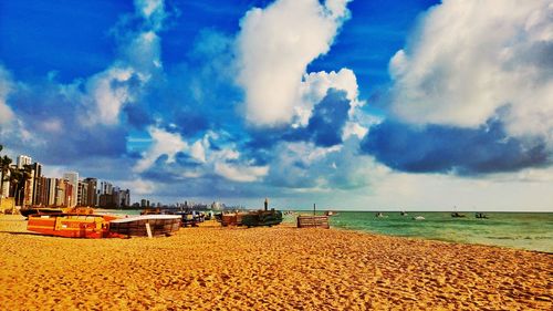 Panoramic view of beach against sky