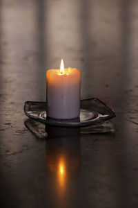 Close-up of tea light candle