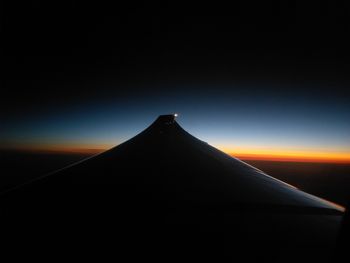 Silhouette of landscape at night