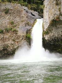 Scenic view of waterfall