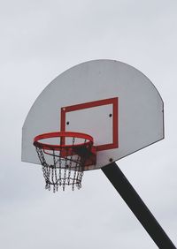 Low angle view of basketball hoop against sky