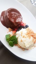 Close-up of ice cream in plate