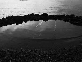 Scenic view of silhouette landscape against sky