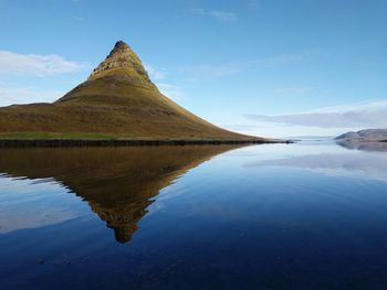 Reflection of mountain in lake