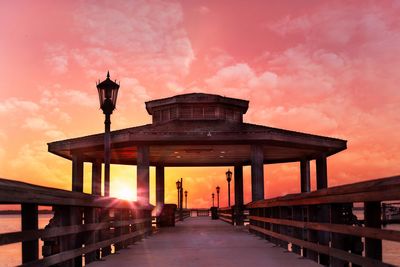 View of bridge at sunset