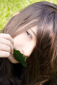 Close-up portrait of a woman