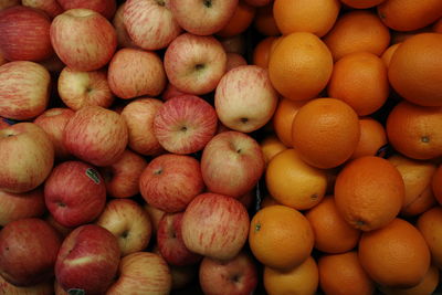 Full frame shot of apples at market stall