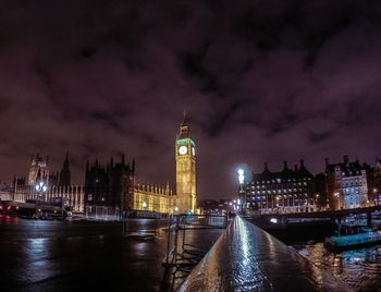 City lit up at night