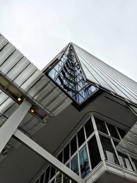 Low angle view of modern building against sky