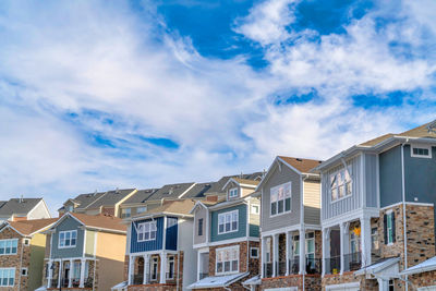 Low angle view of buildings against sky