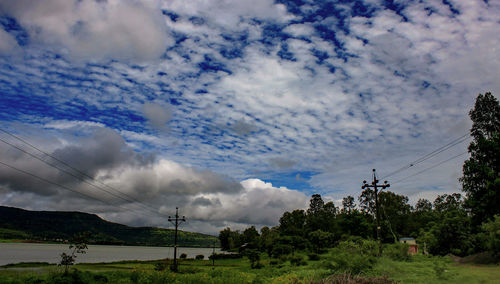 View of landscape against cloudy sky