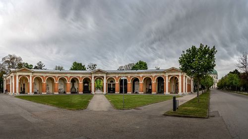 Panoramic shot of historic building against sky