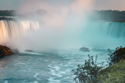 Scenic view of waterfall