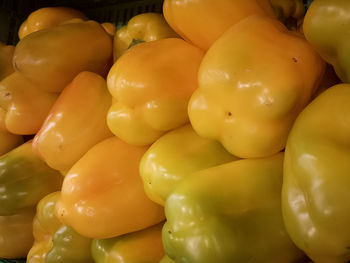 Full frame shot of bell peppers for sale in market