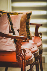 Close-up of shoes on table